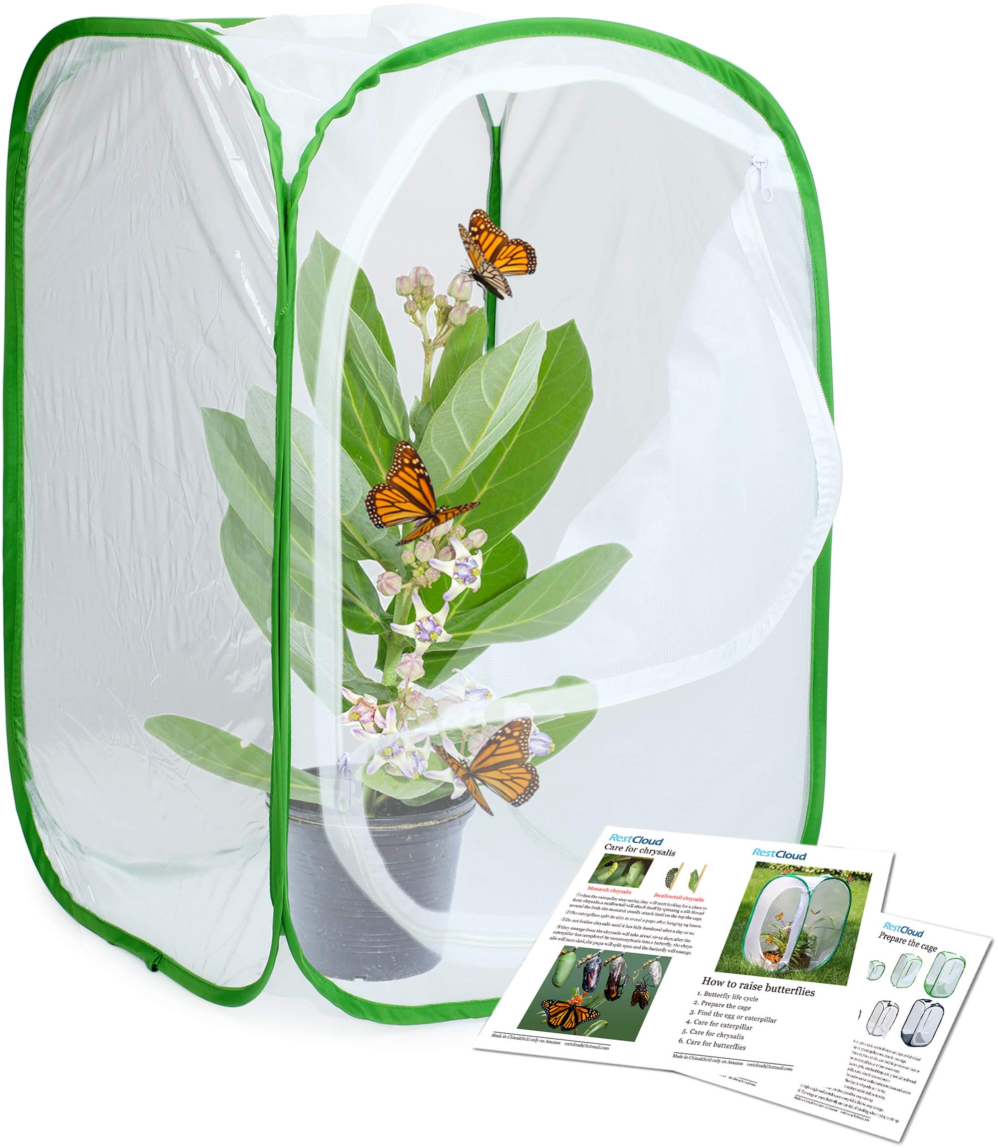 RESTCLOUD monarch habitat features a large zipper opening for simple feeding
