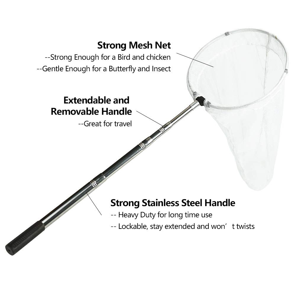 RESTCLOUD butterfly net with 24-inch depth for larger specimens