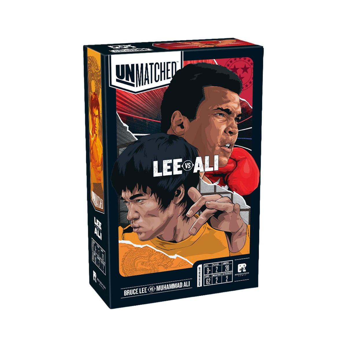Restoration Games Unmatched Ali miniature for immersive two-player duels.