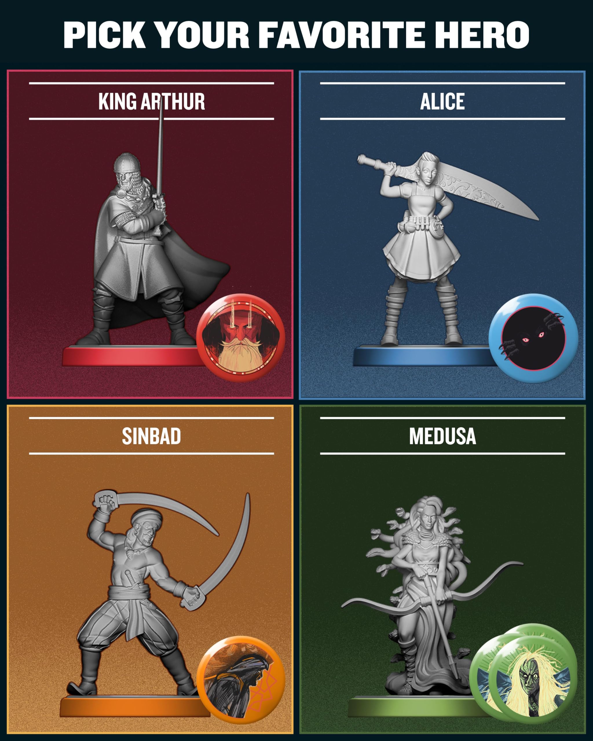 Restoration Games Unmatched Sinbad miniature ready for seafaring clashes.