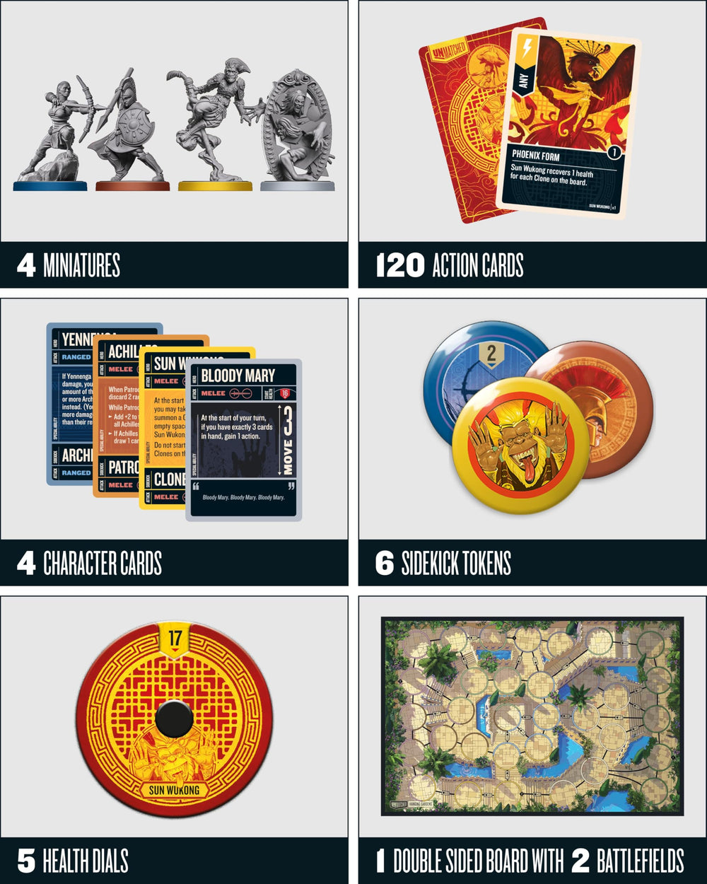 Restoration Games Unmatched Vol 2 health dials tracking hero damage