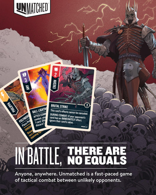 Restoration Games Unmatched Witcher Realms Fall Eredin miniature for strategic duels.