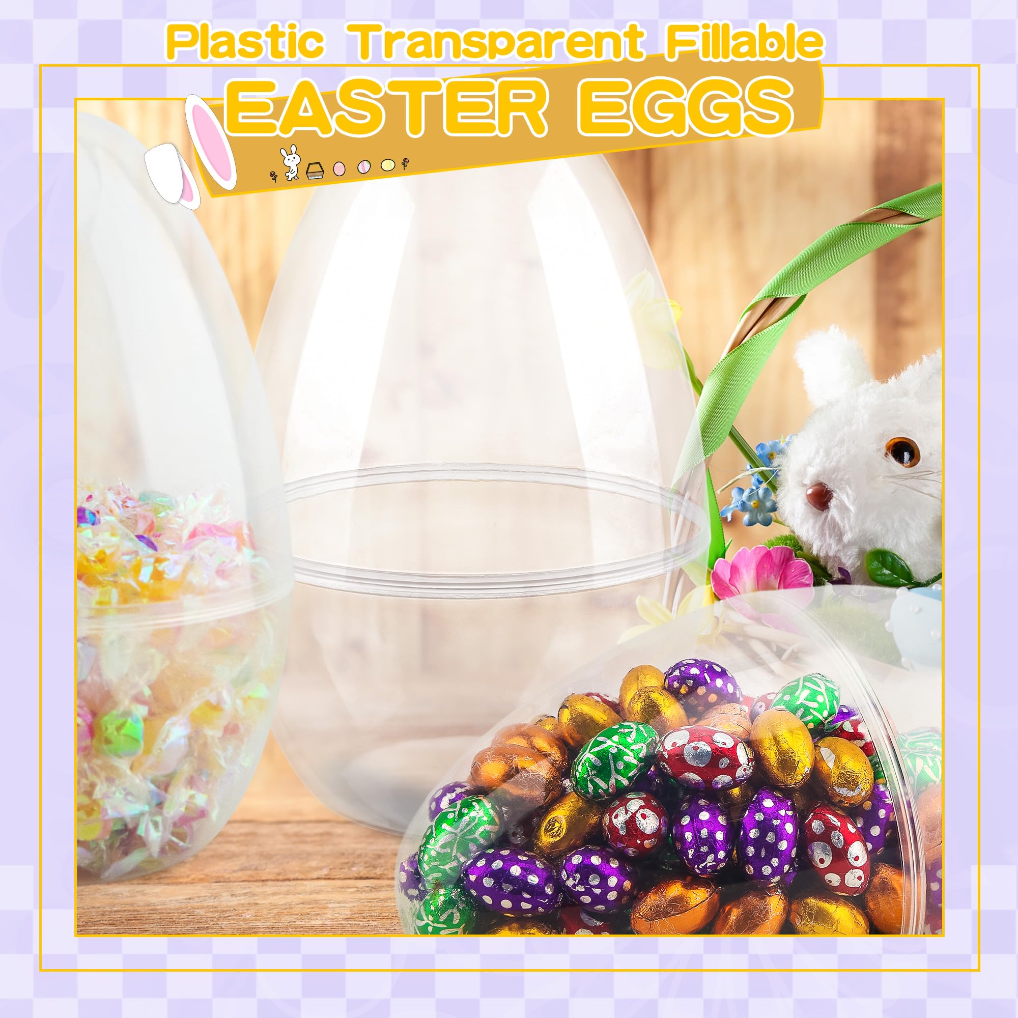 Restroma Easter hunt giant egg 10-inch clear decor ideal for parties.