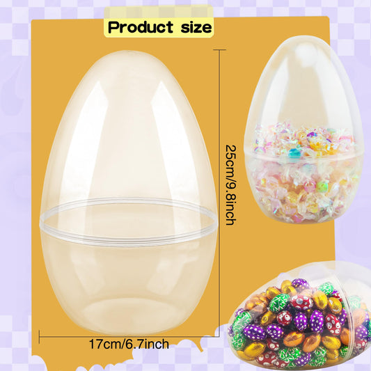 Restroma fillable Easter egg 10-inch transparent design allows easy revealing surprises.