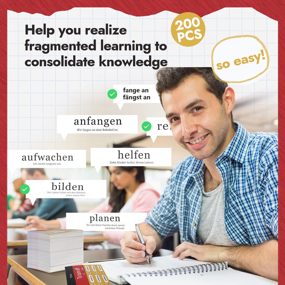 Resurhang 200-piece flashcards pack designed for focused language learning