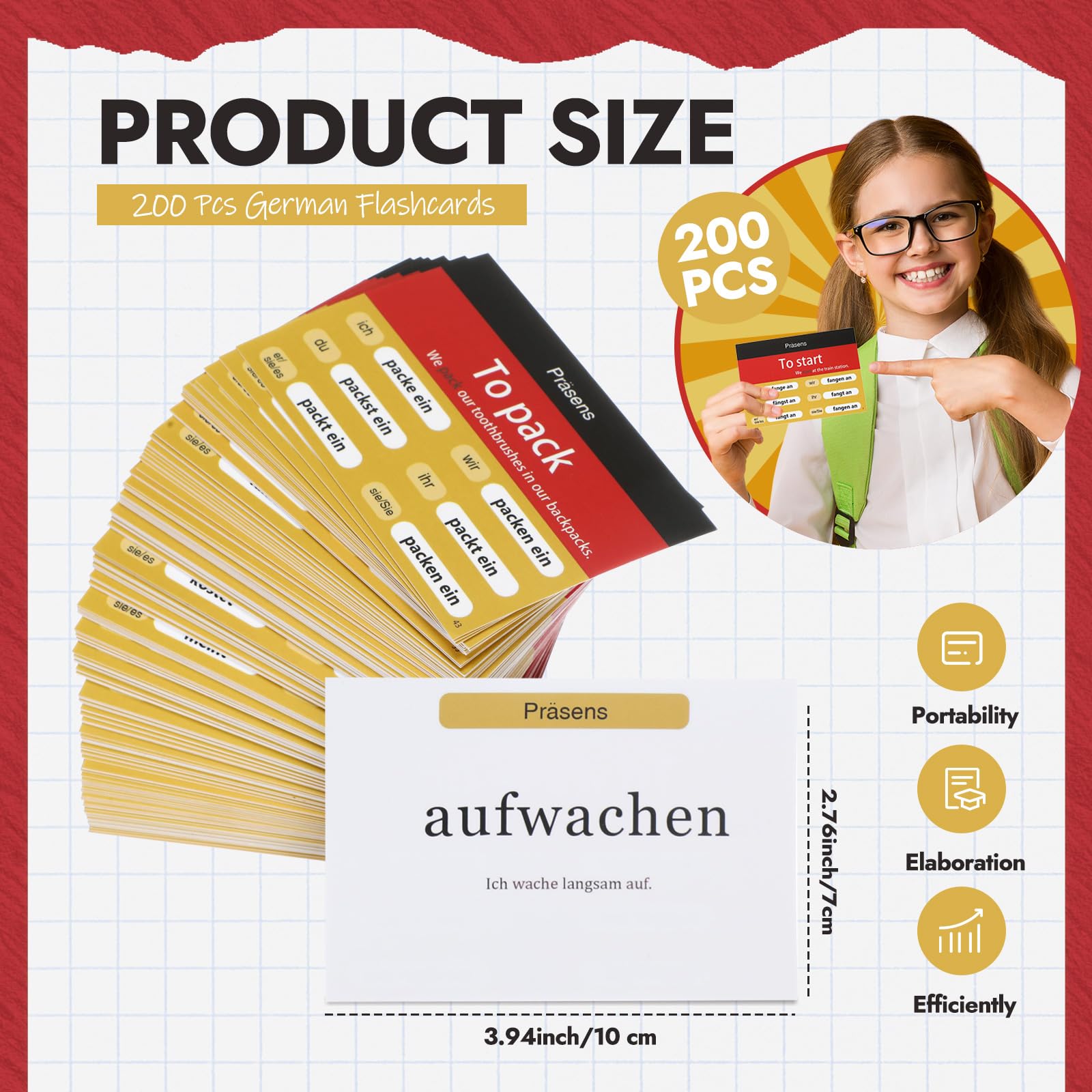 Resurhang flashcards back view displaying verb usage examples for quick recall