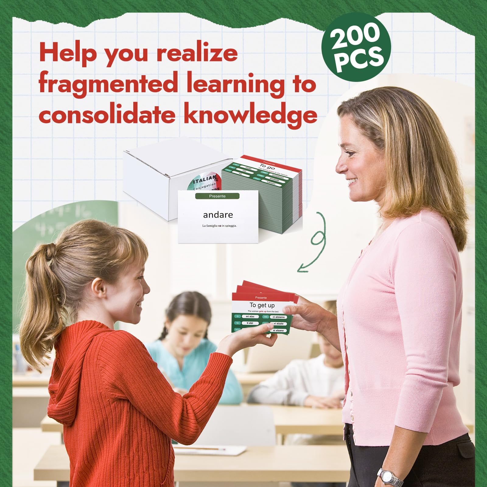 Resurhang Italian flashcards colorful paper design for engaging study