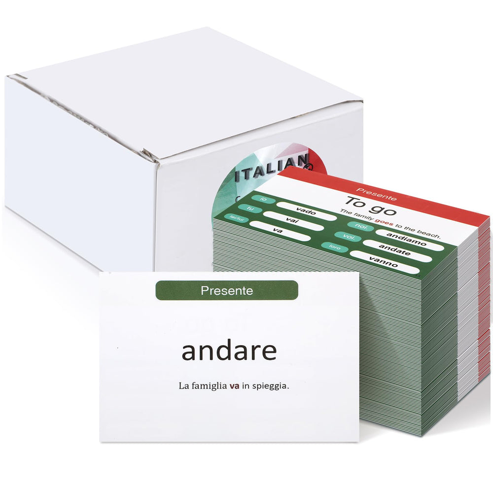 Resurhang Italian flashcards present tense conjugation for quick practice