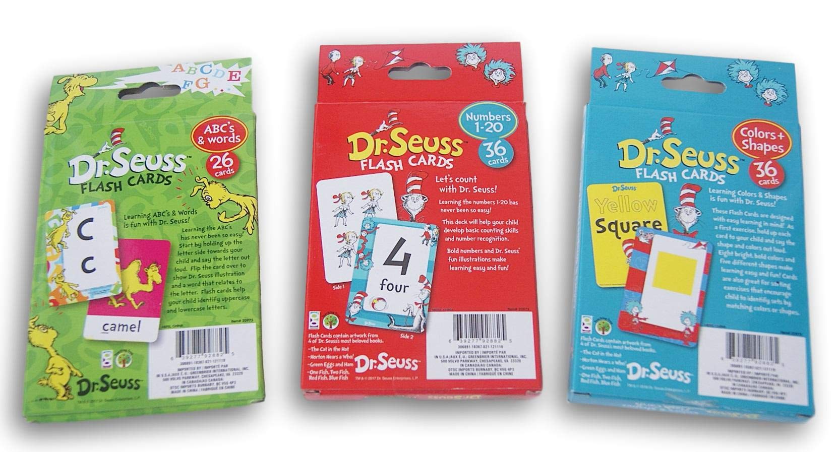 Retail Dr. Seuss flash cards colors and shapes, engaging color-shape recognition at home.