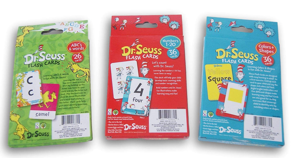 Retail Dr. Seuss flash cards colors and shapes, engaging color-shape recognition at home.