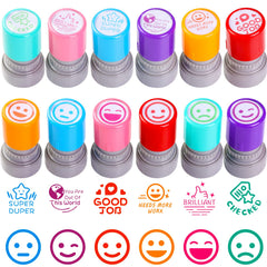 Retainbre 12-sorted teacher stamps for classroom feedback and student motivation.