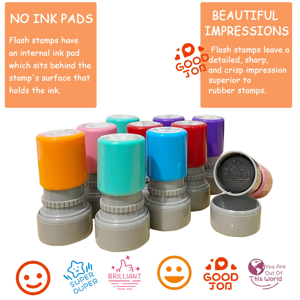 Retainbre colorful teacher stamps pack ideal for prizes and rewards.