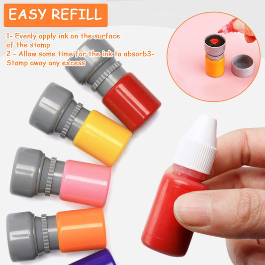 Retainbre self-inking stamps provide quick, clean impressions without ink pads.
