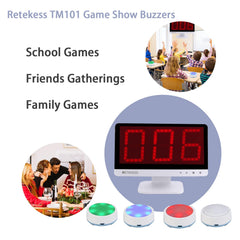 Retekess TM101 screen receiver displays winner and timing for clear results.