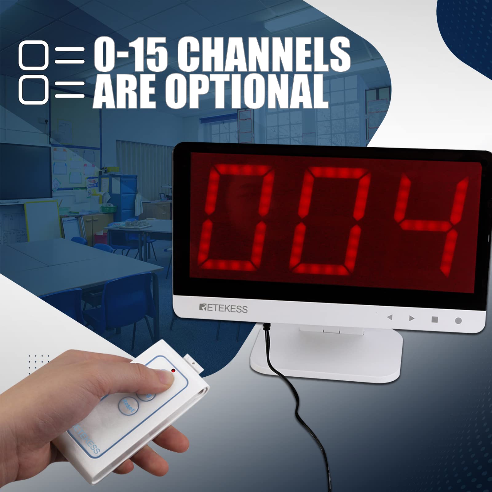Retekess TM101 screen remote pairing demonstrates winner display during rounds.