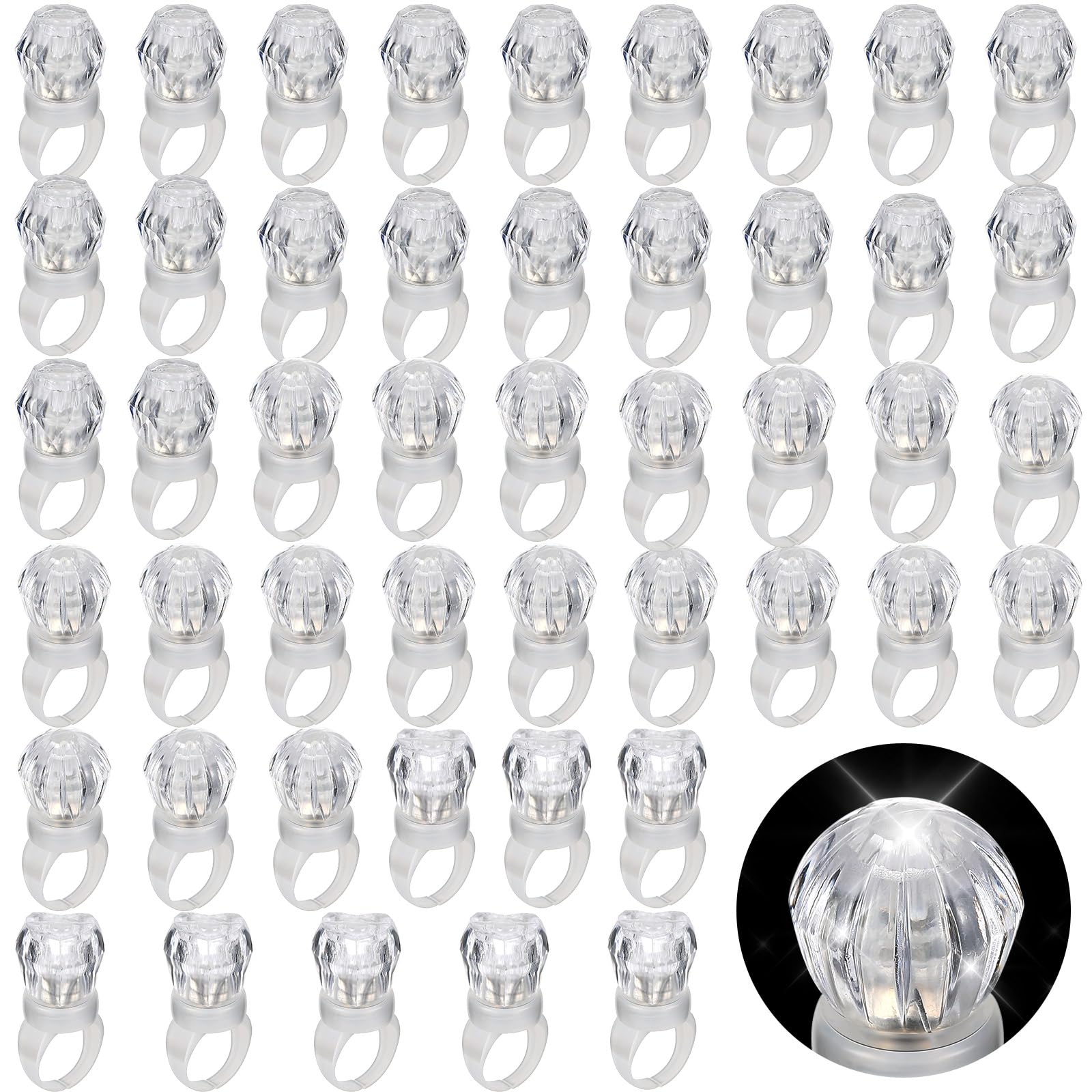 Retisee LED rings diamond shape glow for party decor and photo moments