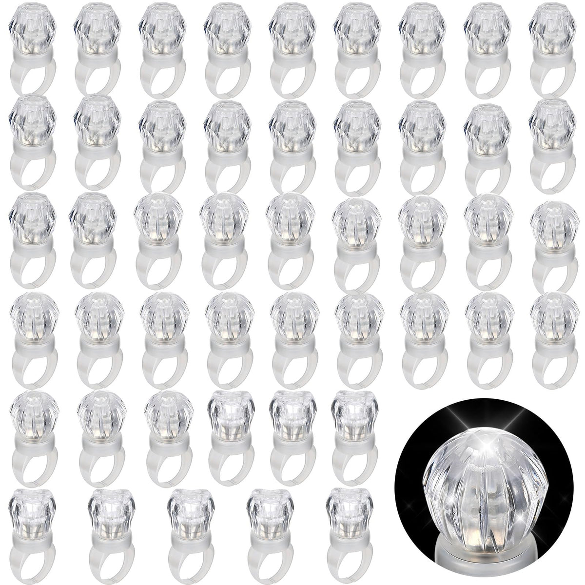 Retisee LED rings diamond shape glow for party decor and photo moments