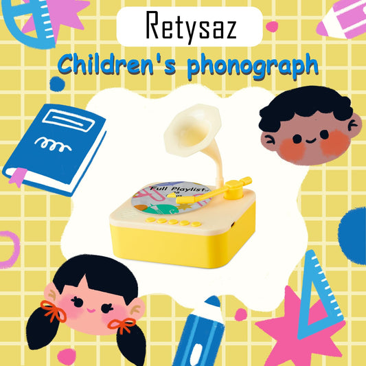 Retysaz phonograph with card drawer open for easy card access