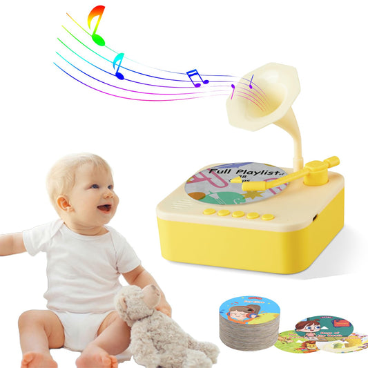 Retysaz Kids Phonograph yellow front view for engaging storytelling