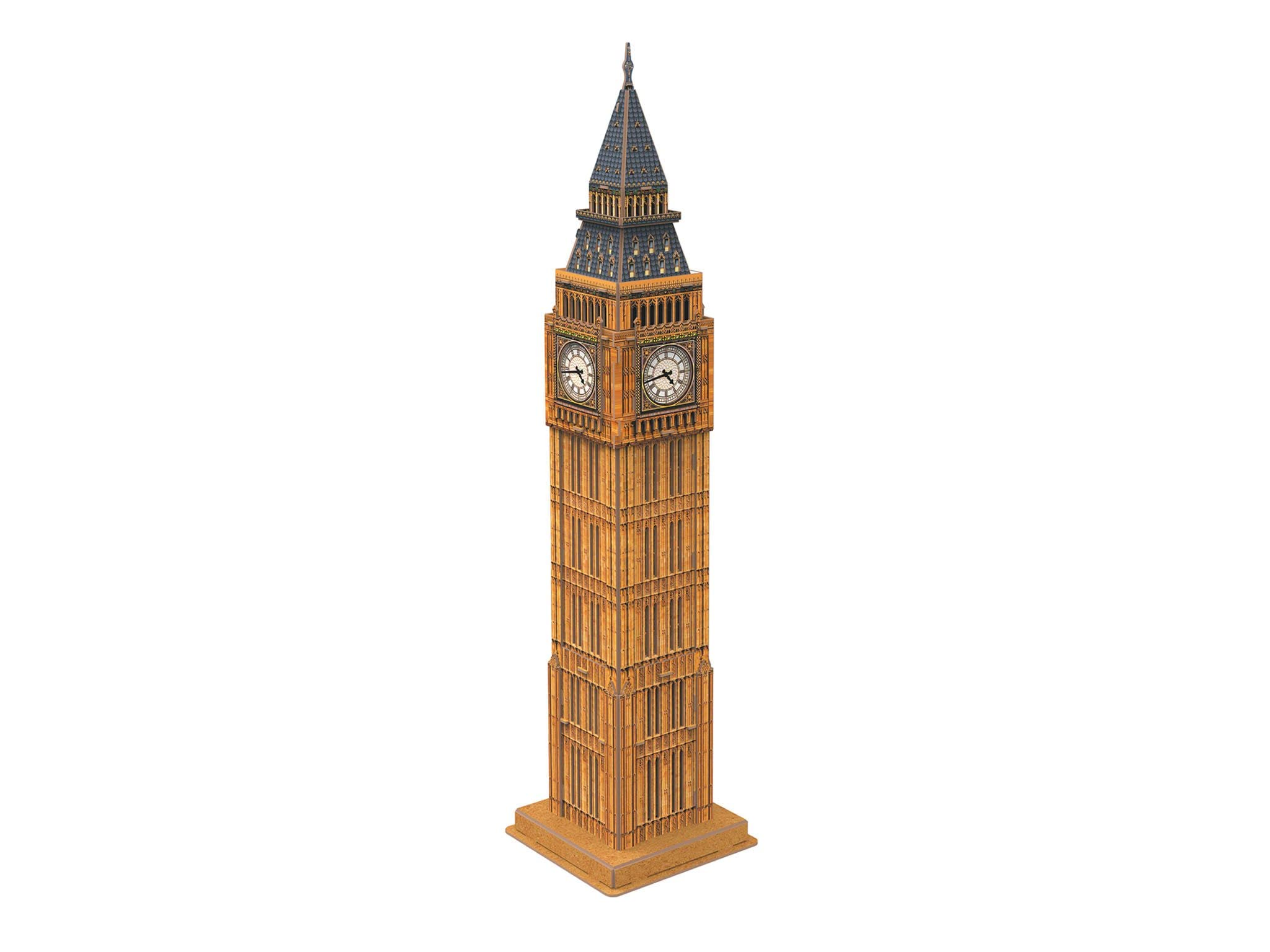Revell Big Ben assembled tower on display, ideal for desks.