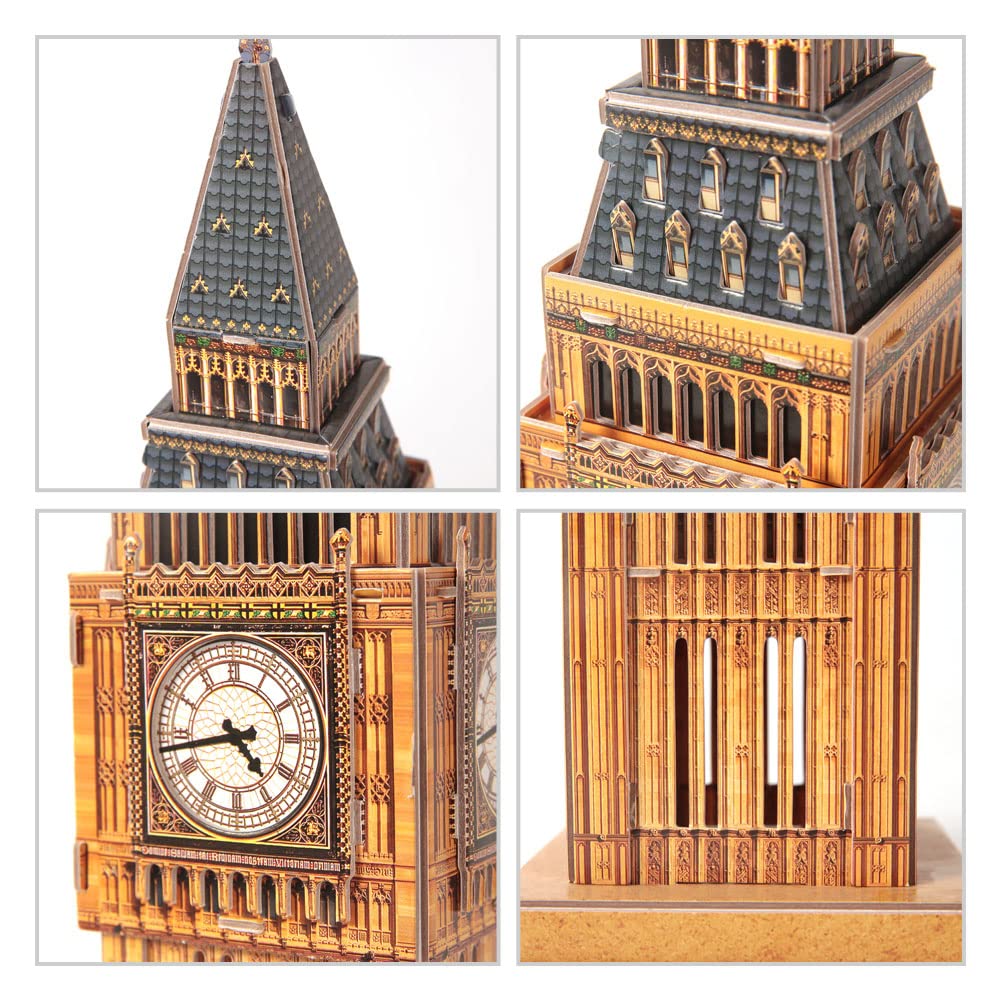 Revell Big Ben foam pieces close-up showing precision.