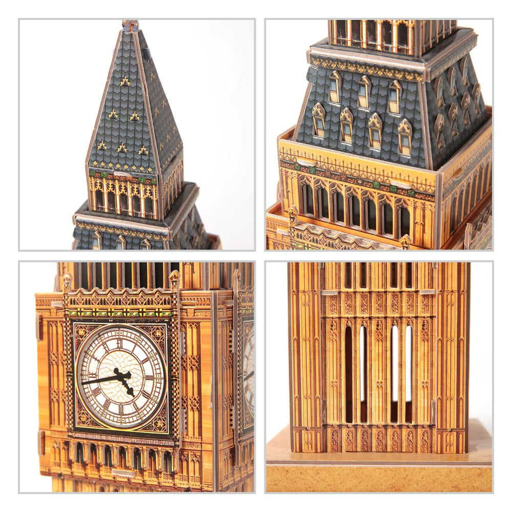 Revell Big Ben foam pieces close-up showing precision.