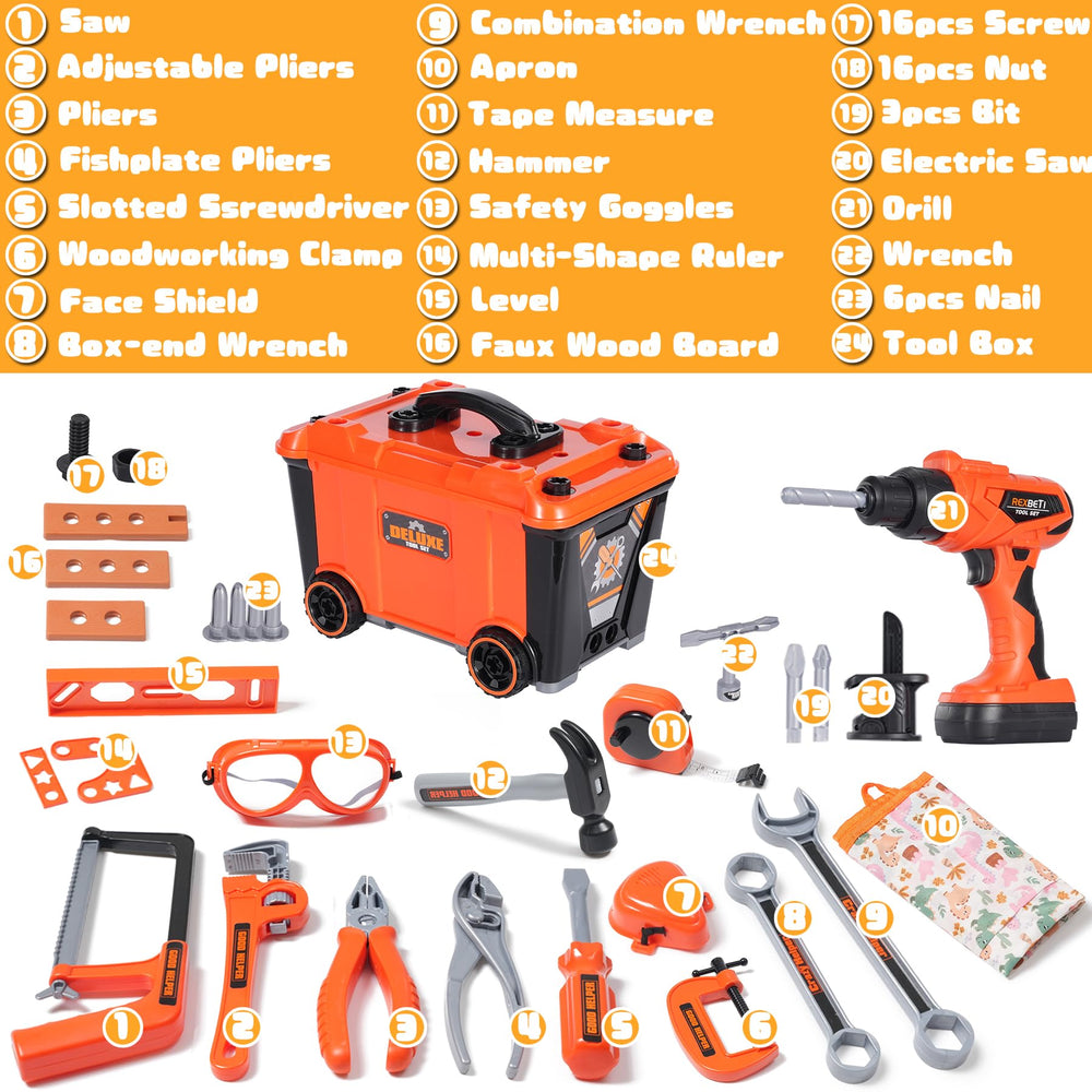 REXBETI exclusive creative apron included for role play carpentry