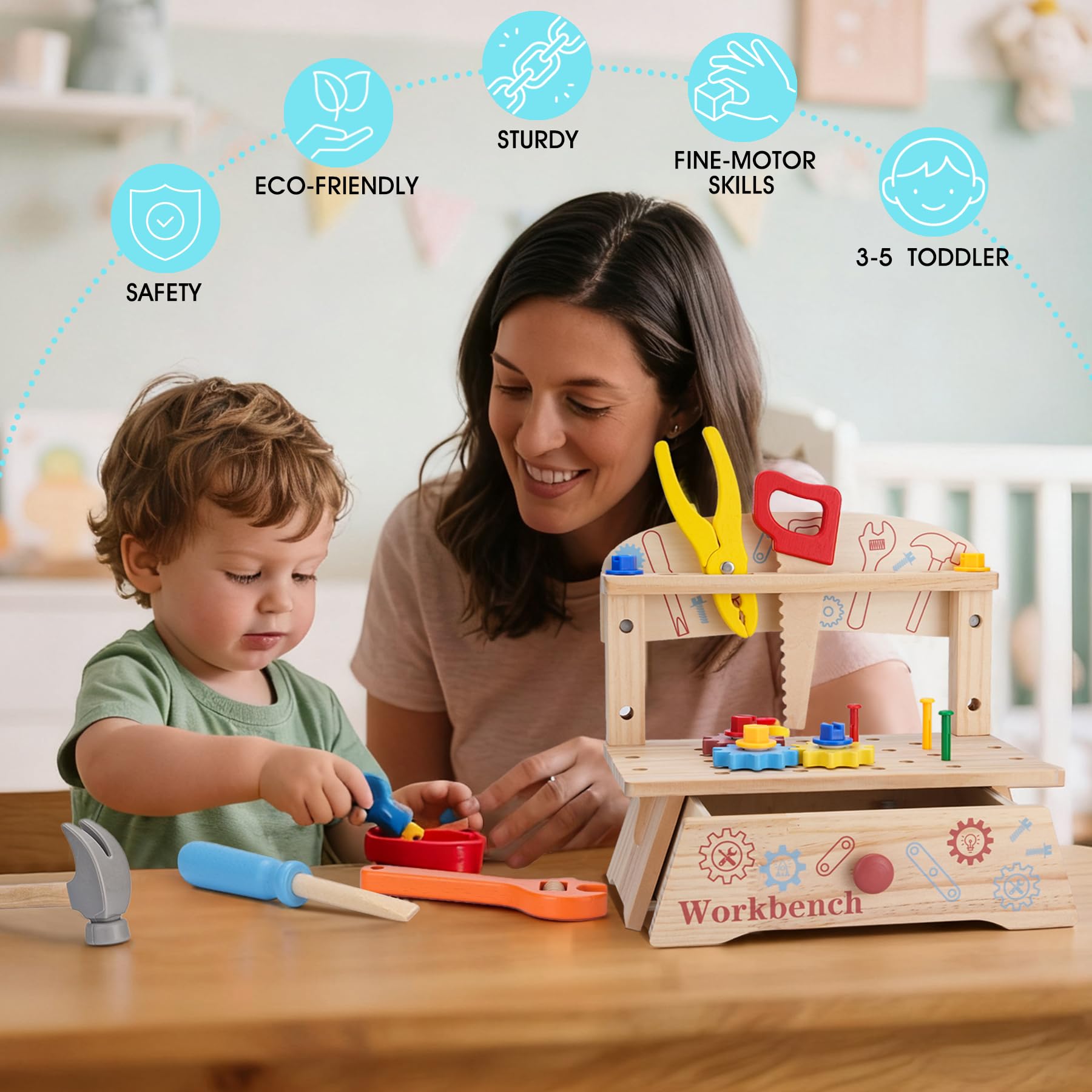 REXBETI kids apron enhances role-play realism during DIY pretend play.