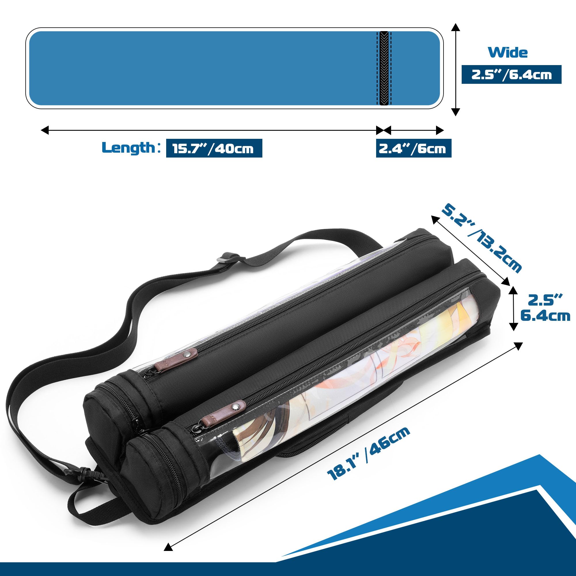 Rexmica playmat tube case side view showing carry options for portability