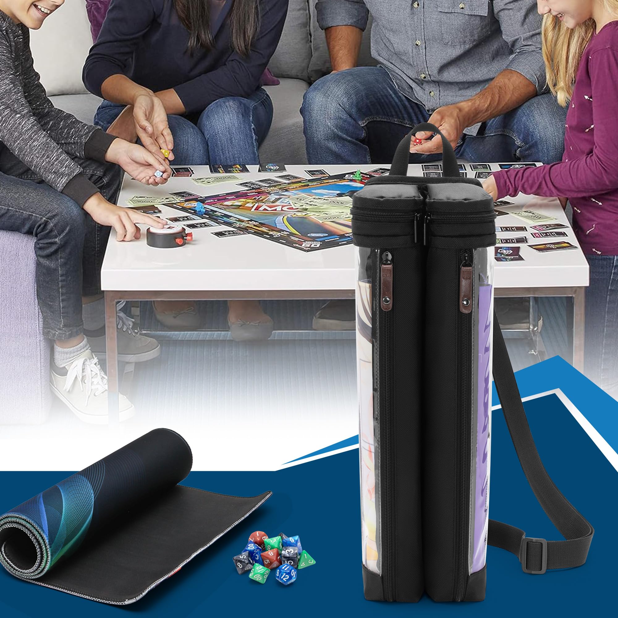 Rexmica playmat tube case tear-resistant nylon exterior for durability