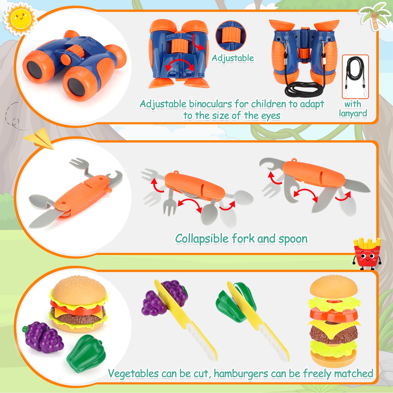 REZUCREY kids binoculars boost exploration during outdoor pretend play.