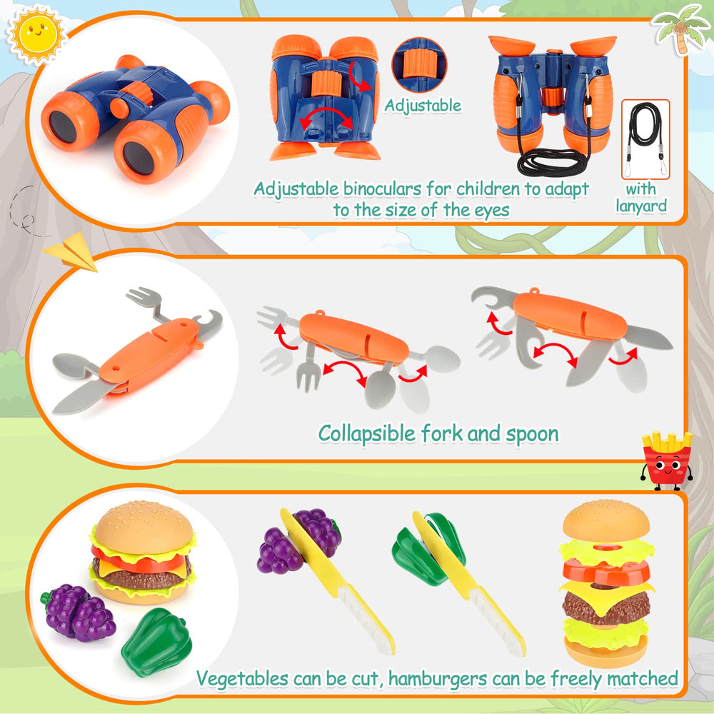 REZUCREY kids binoculars boost exploration during outdoor pretend play.