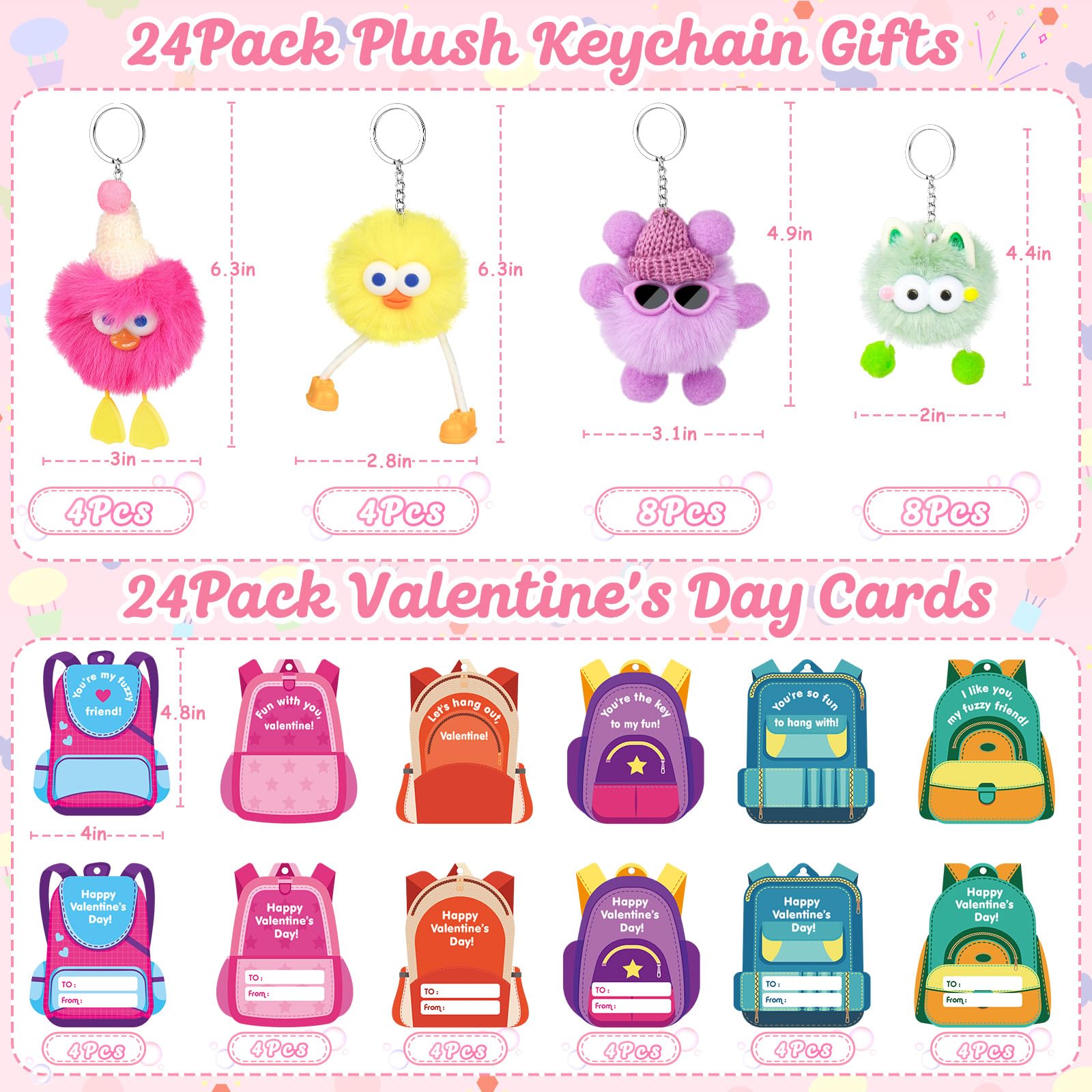REZUCREY valentines plush designs close-up shows soft, colorful textures.