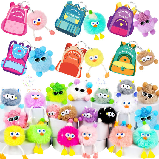 REZUCREY valentines plush keychains collection ideal for classroom exchanges.