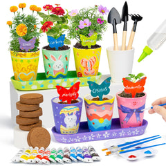 RGBDOT Kids Gardening Set pots showcase colorful designs for creative expression