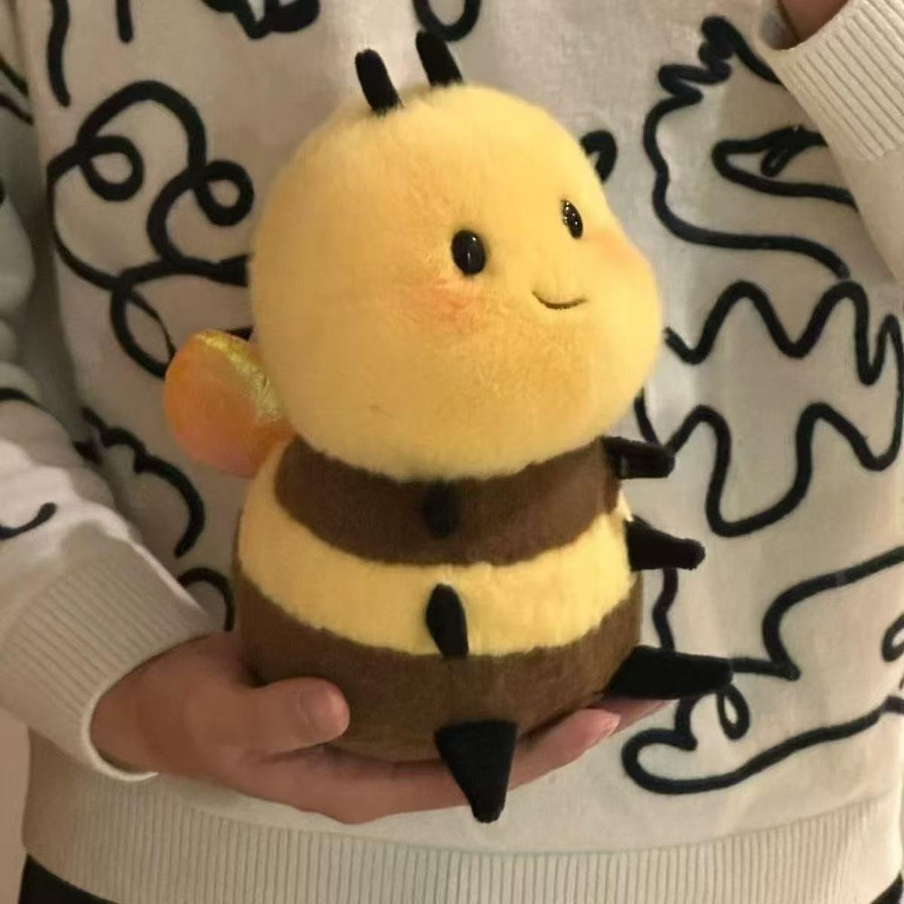 RHHSSE Bee plush filled with microbeads for satisfying weight.