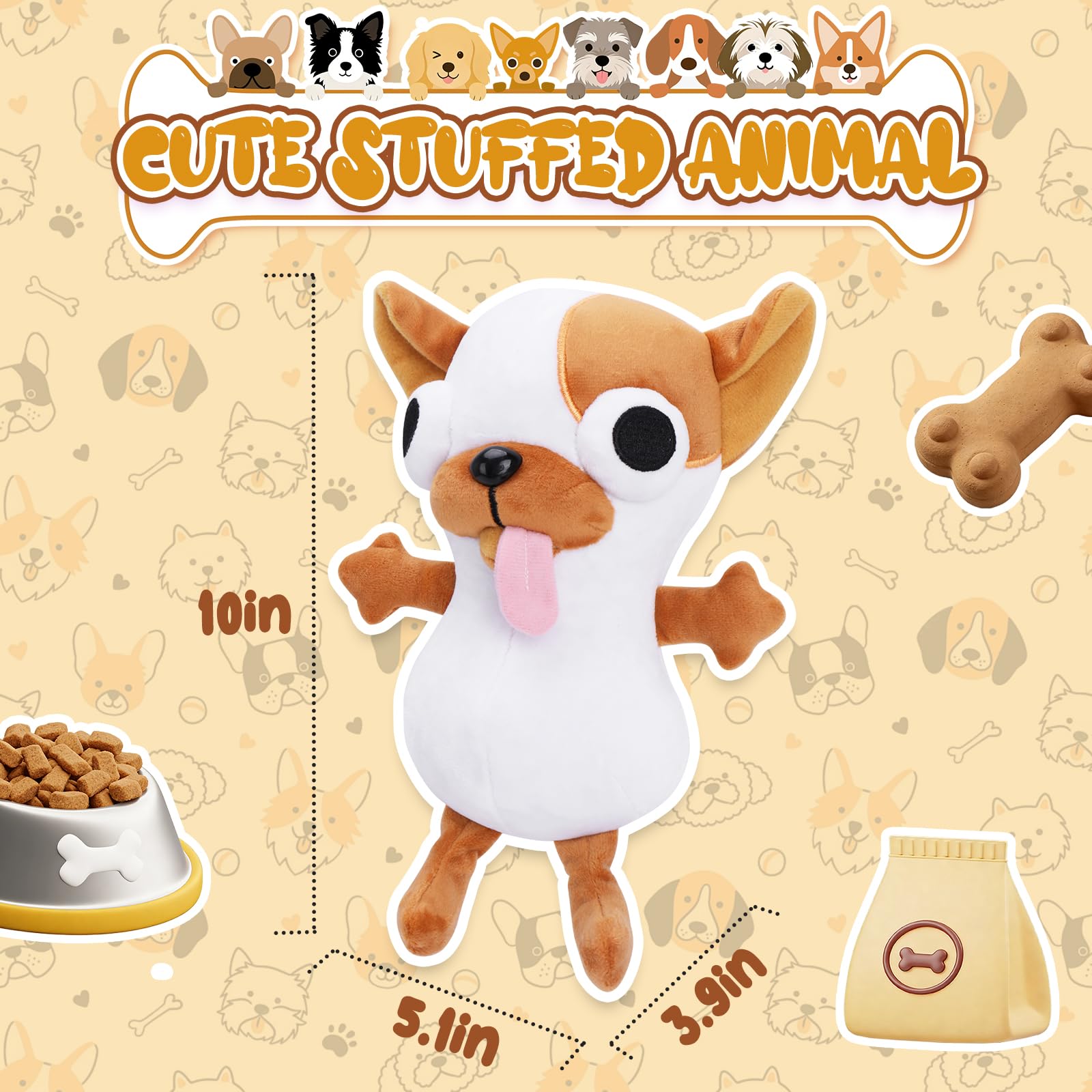 RHHSSE chihuahua plush with tongue-out face for playful distraction during work.