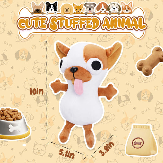 RHHSSE chihuahua plush with tongue-out face for playful distraction during work.