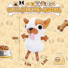 RHHSSE chihuahua plush with tongue-out face for playful distraction during work.