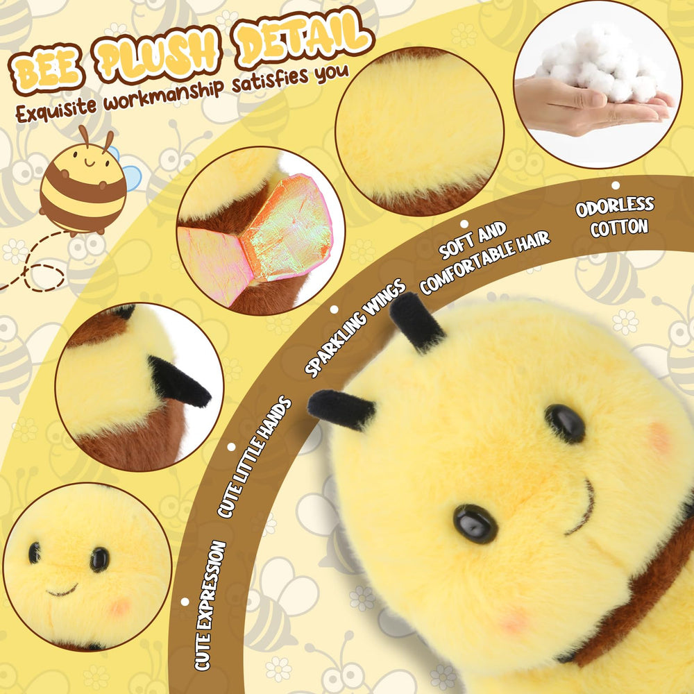 RHHSSE Smiling Bee Plush embroidery detail highlights delicate stitching.
