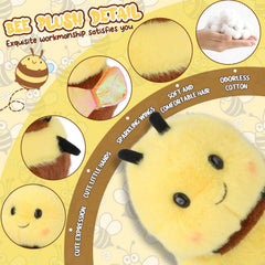 RHHSSE Smiling Bee Plush embroidery detail highlights delicate stitching.