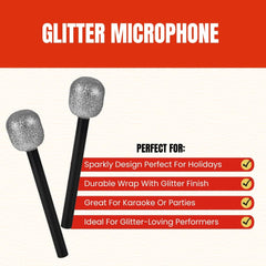 Rhode Island Novelty glitter microphone party scene adds sparkle to performances.