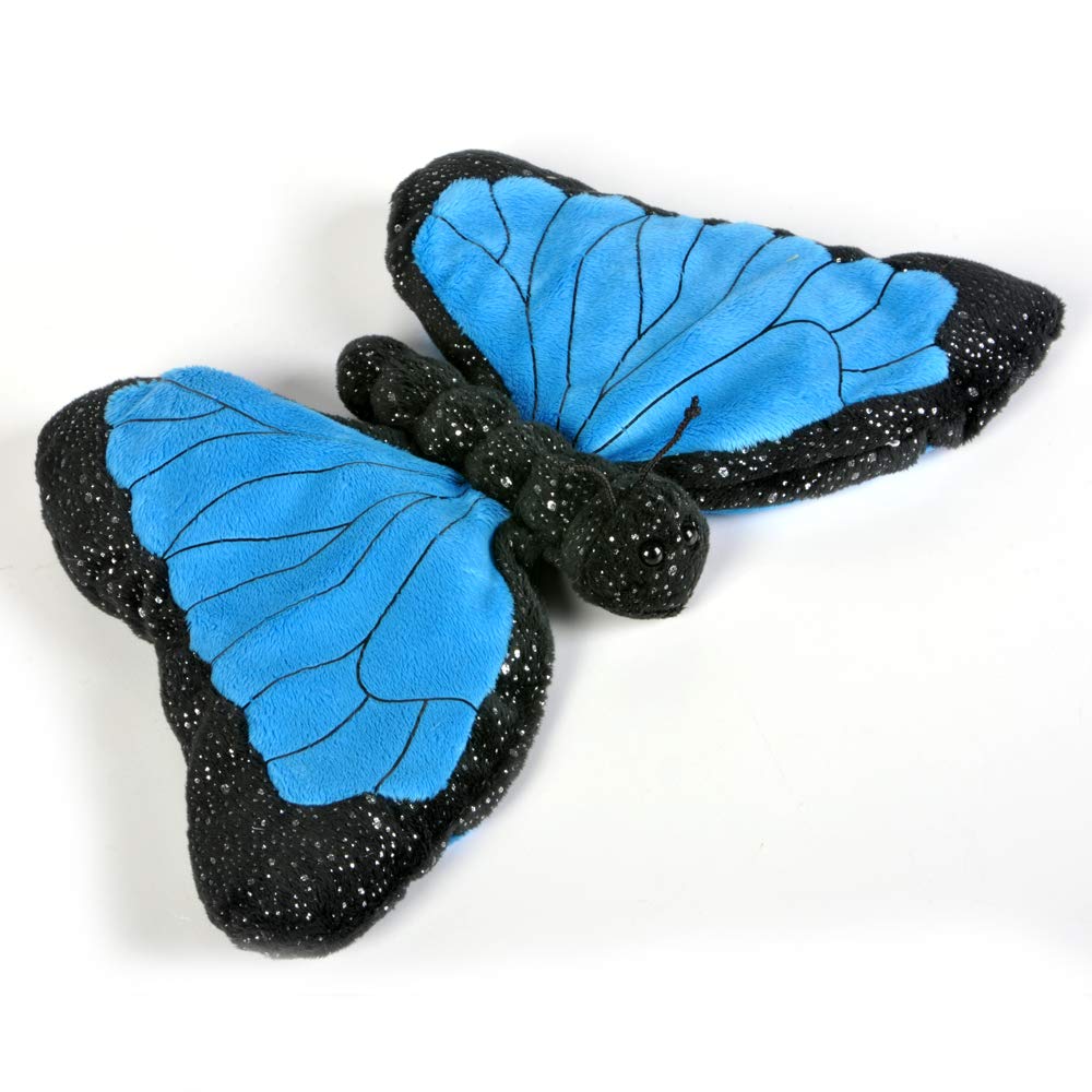 Rhode Island Novelty 12-inch Blue Morpho Butterfly Plush with open wings for imaginative play.