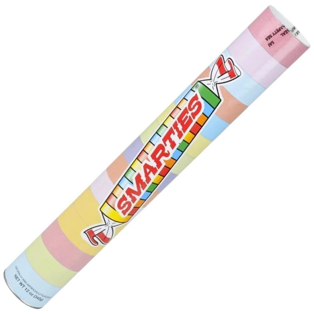 Rhode Island Novelty Mega Tube close-up shows bright wrappers and candy texture.