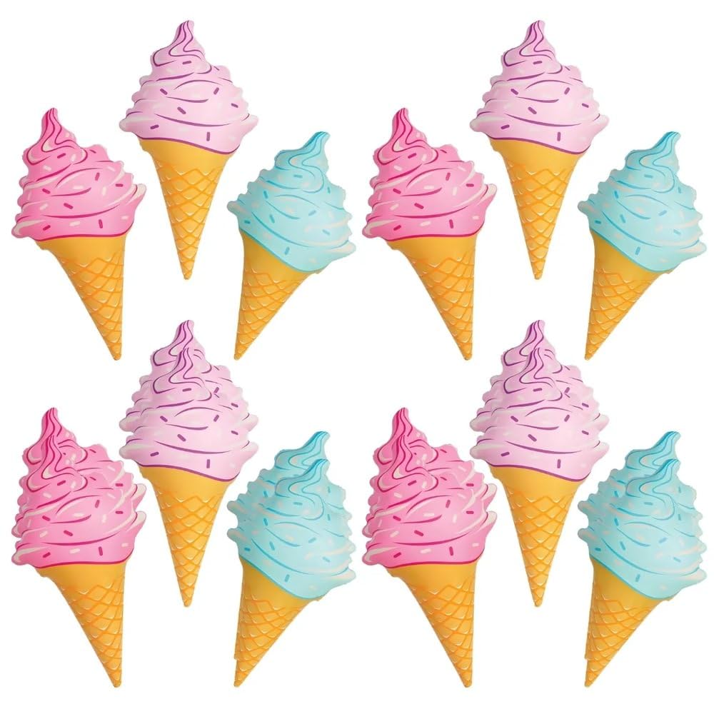 Rhode Island Novelty 36-inch inflatable ice cream cones add playful poolside fun.