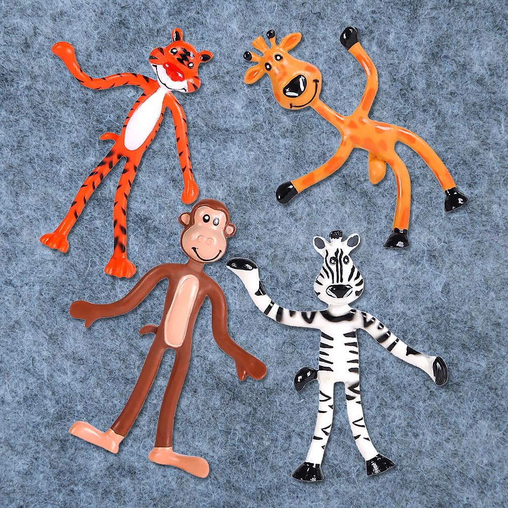 Rhode Island Novelty 4-inch bendable zoo animals; kids enjoy on-the-go play and storytelling