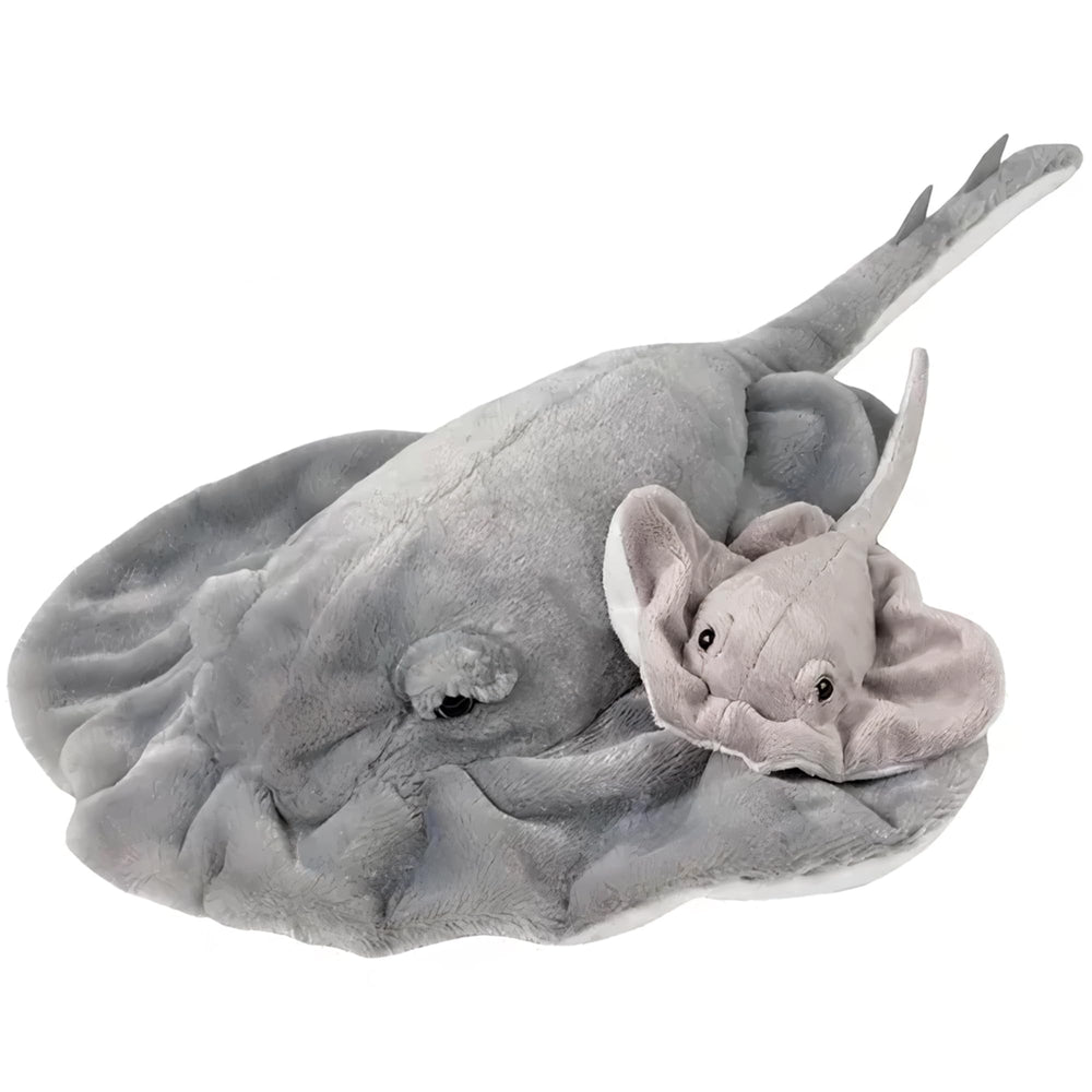 Rhode Island Novelty Adventure Planet stingray with baby plush, 22 inches, soft and display-ready.