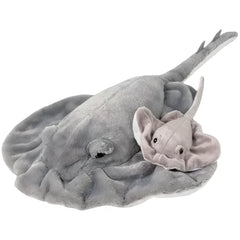 Rhode Island Novelty Adventure Planet stingray with baby plush, 22 inches, soft and display-ready.