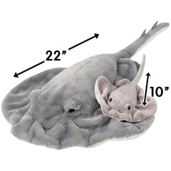 Rhode Island Novelty Adventure Planet stingray plush, cozy texture for cuddly play.