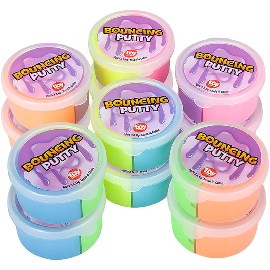 Rhode Island Novelty bouncy putty in a display box, ready for party play.